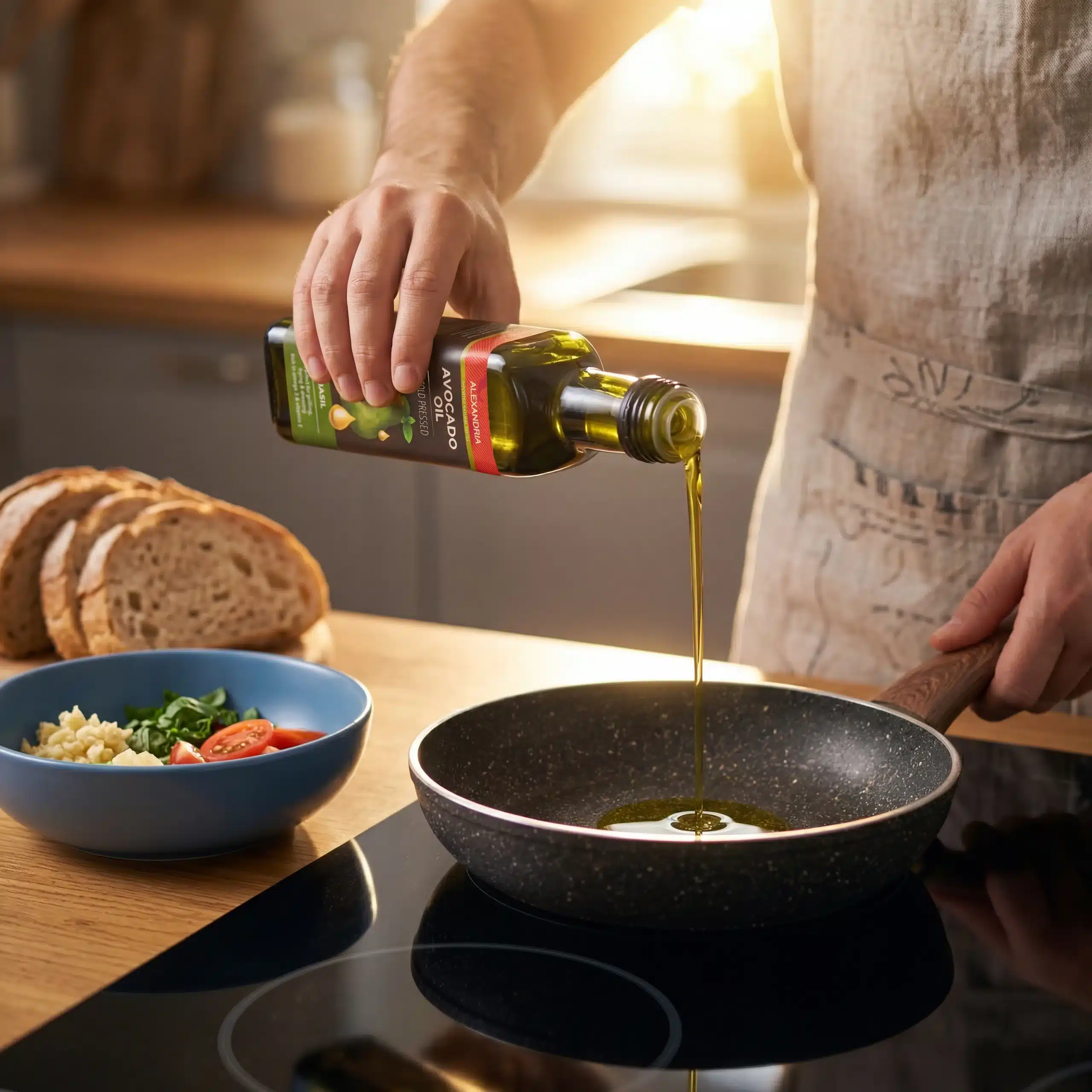 Alexandria avocado oil in a basil cooking moment